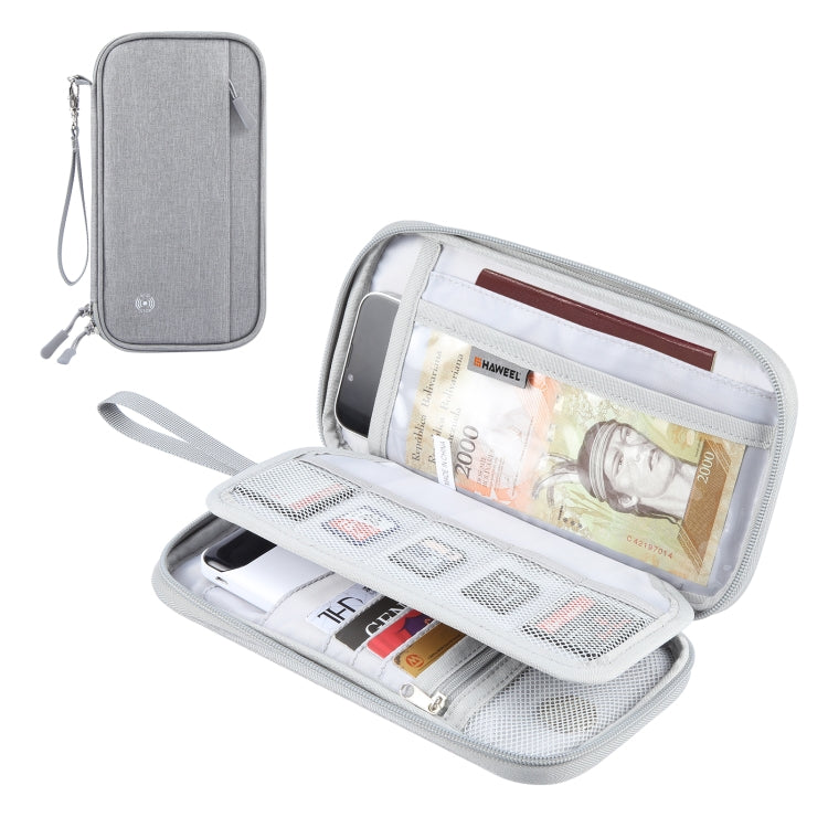 HAWEEL Clutch Bag Passport Wallet Document Organizer Credit Cards Case Bag (Grey)