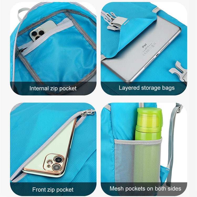 HAWEEL Wander-Rucksack, tragbar, faltbar, Rucksack mit großem Fassungsvermögen (Schwarz)