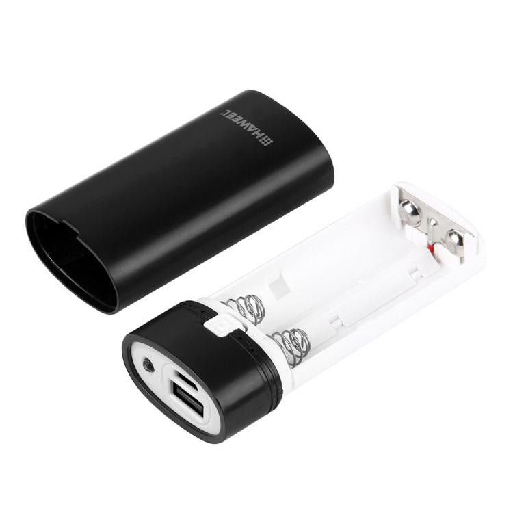 HAWEEL DIY 2x 18650 Akku (nicht enthalten) 5600mAh Powerbank Gehäuse mit USB-Ausgang & Anzeige, DIY 2 Batterien (Schwarz), DIY 2 Batterien (Weiß)