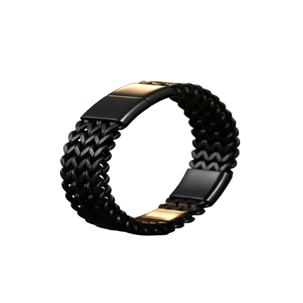 Double Layer Cuban Chain Bracelet – 10mm Black Stainless Steel, Heavy 45g Men’s Fashion Jewelry