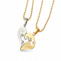 Magnetic Heart Couple Necklaces – “I Love You” Matching Pendant Set in Gold & Silver, Romantic Gift for Couples