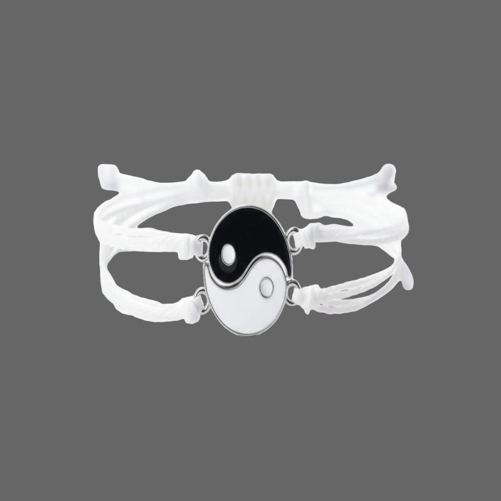 Matching Couple Bracelets Set – Black & White Love Bracelets for Him & Her, Adjustable Lucky Relationship Jewelry Gift for Couples