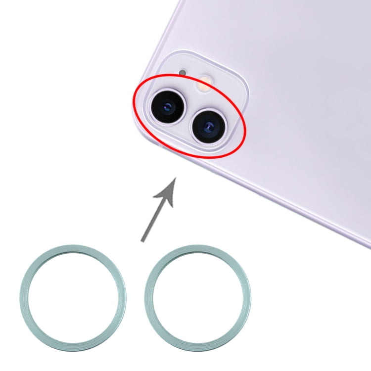 2 PCS Rear Camera Glass Lens Metal Protector Hoop Ring for iPhone 11, For iPhone 11
