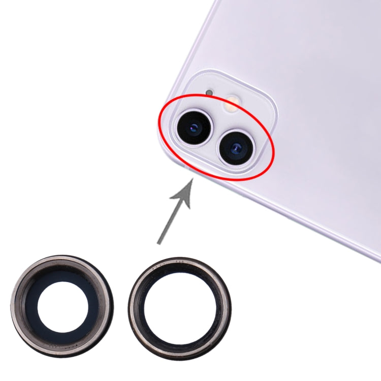 2 PCS Back Camera Bezel with Lens Cover for iPhone 11, For iPhone 11