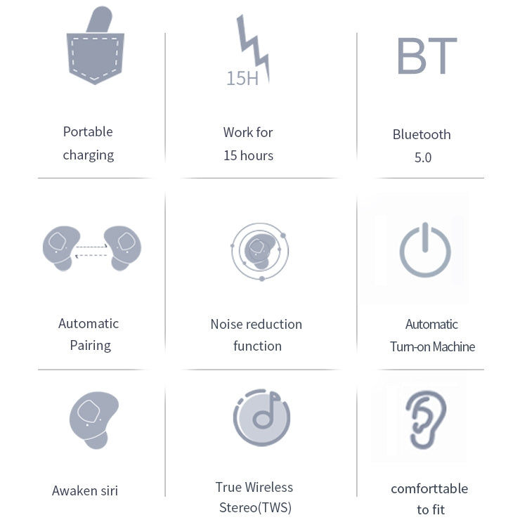 Q2 TWS Bluetooth 5.0 Binaural Stereo Kabelloser Sport-Bluetooth-Kopfhörer