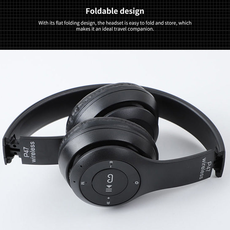 P47 Foldable Wireless Bluetooth Headphone with 3.5mm Audio Jack, Support MP3 / Call, P47 Green, P47 Black, P47 Blue, P47 Red, P47 White