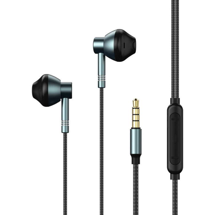 REMAX RM-201 In-Ear-Stereo-Metall-Musik-Kopfhörer mit Kabelsteuerung + Mikrofon, unterstützt Freisprechen
