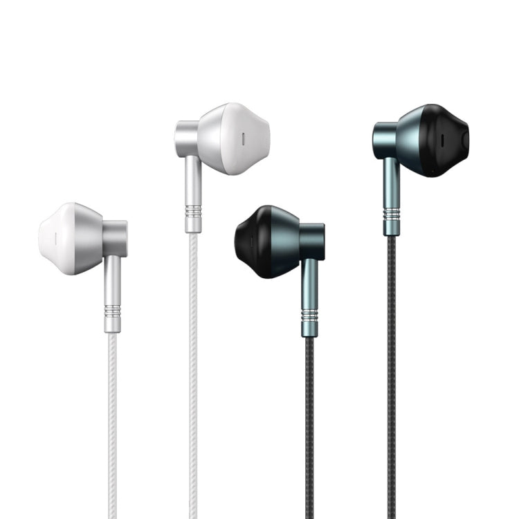REMAX RM-201 In-Ear-Stereo-Metall-Musik-Kopfhörer mit Kabelsteuerung + Mikrofon, unterstützt Freisprechen