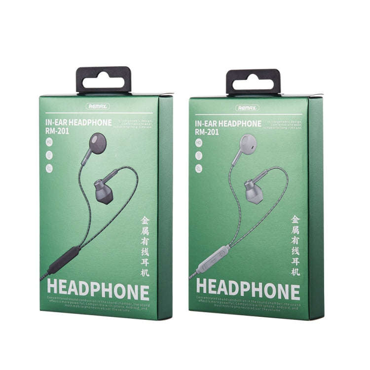 REMAX RM-201 In-Ear-Stereo-Metall-Musik-Kopfhörer mit Kabelsteuerung + Mikrofon, unterstützt Freisprechen