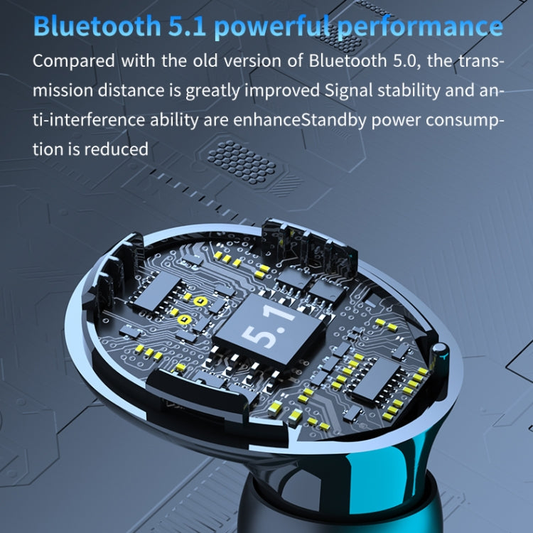 M10 Bluetooth 5.1 TWS Kabellose Bluetooth-Kopfhörer mit Digitalanzeige und Ladebox, Unterstützung für Touch & Siri & Akkuanzeige, M10 Schwarz, M10 Grün