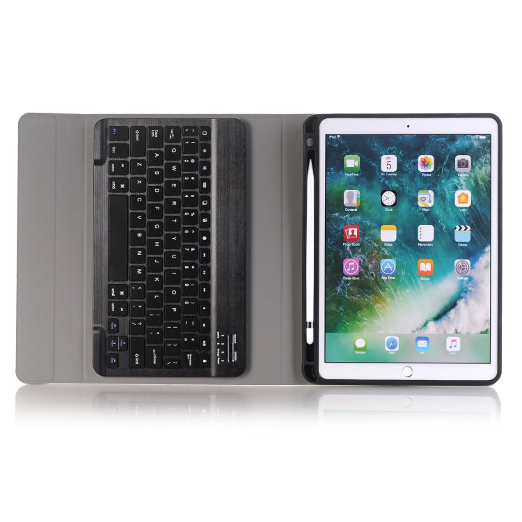 A09B Bluetooth 3.0 Ultradünnes abnehmbares ABS-Bluetooth-Tastatur-Leder-Tablet-Etui für iPad Air / Pro 10,5 Zoll (2019), mit Stiftschlitz und Halter