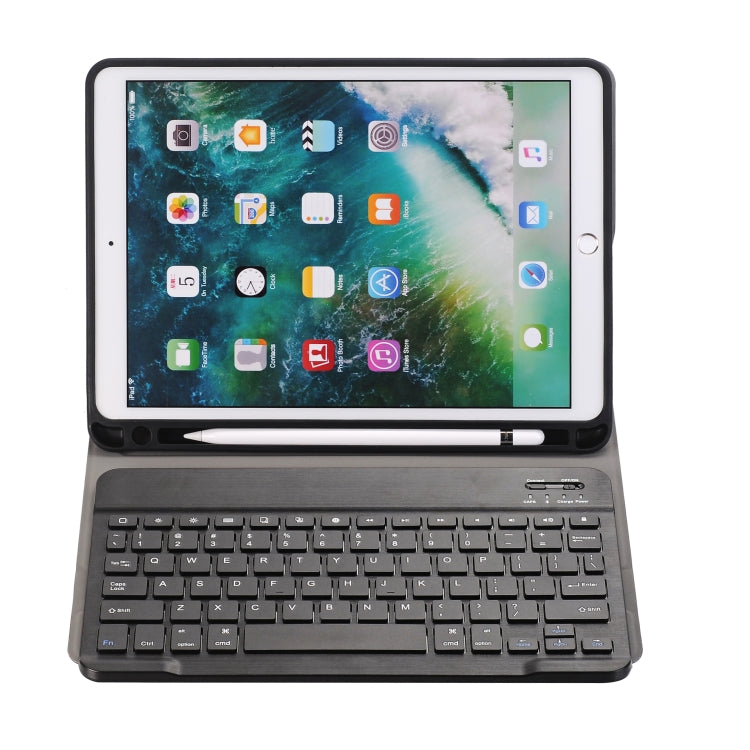 A09B Bluetooth 3.0 Ultradünnes abnehmbares ABS-Bluetooth-Tastatur-Leder-Tablet-Etui für iPad Air / Pro 10,5 Zoll (2019), mit Stiftschlitz und Halter