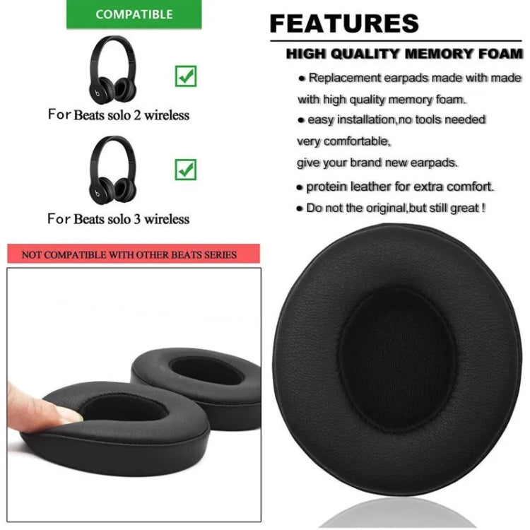 1 Paar weiche Schwamm-Ohrenschützer-Kopfhörer-Jacke für Beats Solo 2.0 / 3.0, Bluetooth-Version