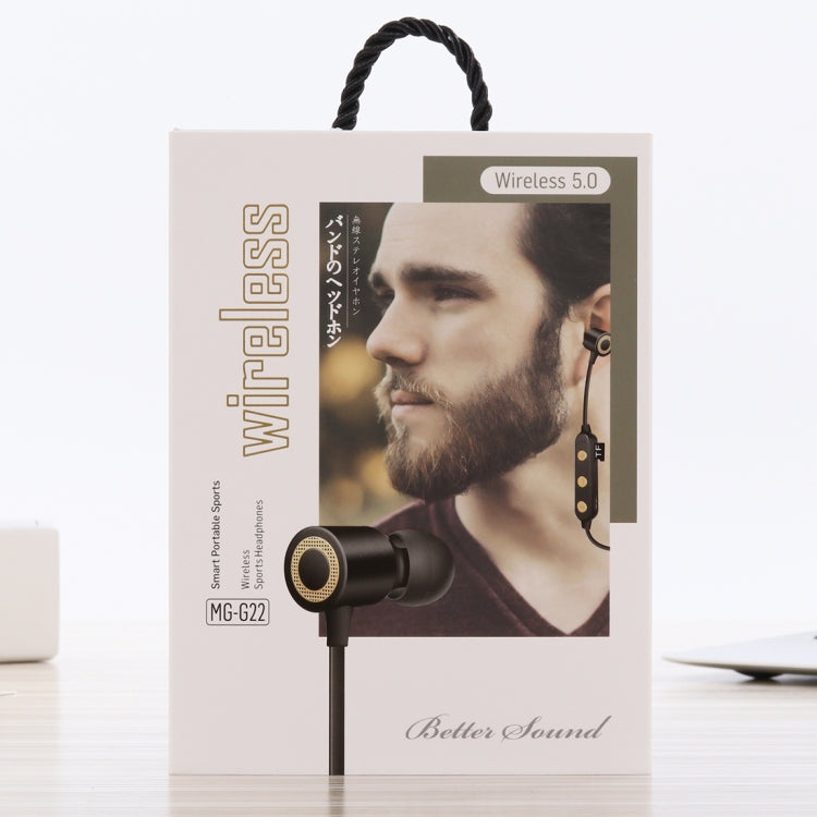 MG-G22 Tragbare Sport-Magnet-Absorption Bluetooth V5.0 Bluetooth-Kopfhörer, unterstützt TF-Karte