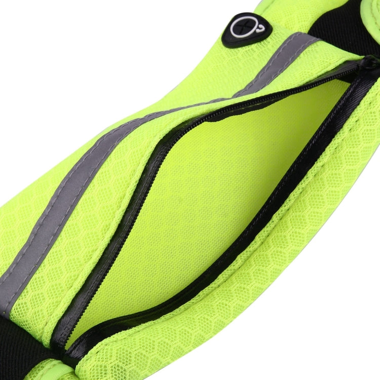 Multifunctional Outdoor Sports Mesh Breathable Fabric Waist Bag with Night Reflective Strip & Earphone Hole for iPhone, Samsung, Sony and other Phones (for Less Than 6 inch)