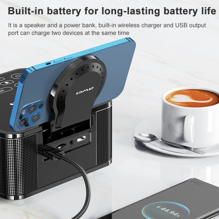 awei Y332 Wireless Charging Bluetooth 5.0 Speaker, Support Hands Free Voice Call