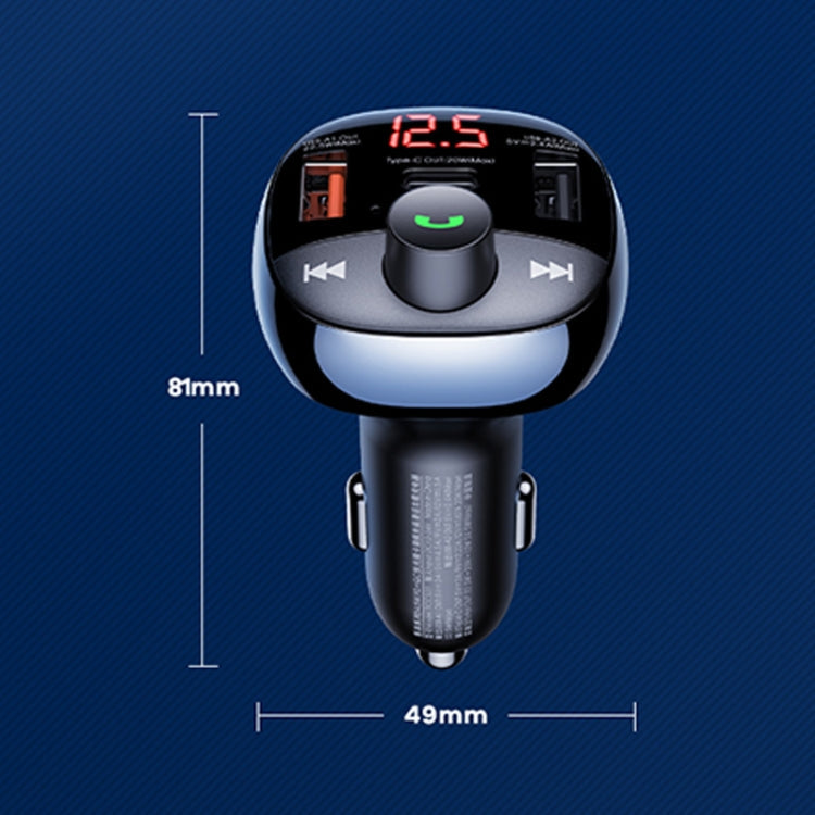REMAX RCC331 Rodi Series 3 in 1 Car 64.5W PD Fast Charger Support FM / TF Card / Bluetooth Hands-free Calling