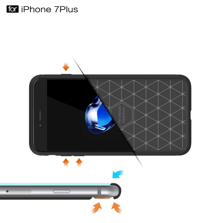 Schutzhülle für iPhone 7 Plus, gebürstete Textur, Faser-TPU, robustes Armor-Case, für iPhone 7 Plus