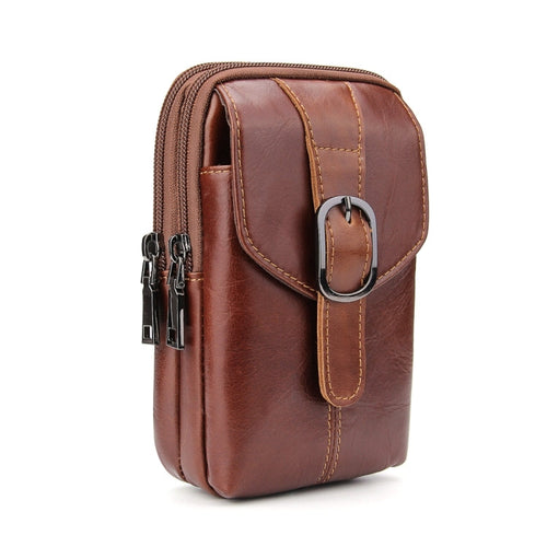 6.3 inch and Below Universal Crazy Horse Texture Genuine Leather Men Vertical Style Case Waist Bag with Belt Hole for Sony, Huawei, Meizu, Lenovo, ASUS, Cubot, Oneplus, Xiaomi, Ulefone, Letv, DOOGEE, Vkworld, and other Smartphones(Brown)