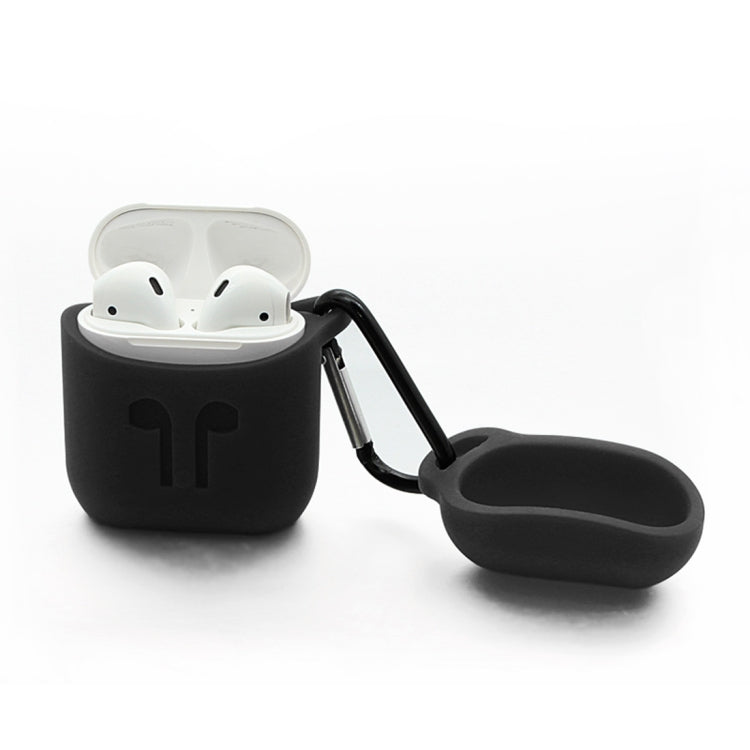 Tragbare kabellose Bluetooth-Kopfhörer Silikon-Schutzhülle Anti-Verlust-sturzfest Aufbewahrungstasche mit Haken für Apple AirPods 1/2