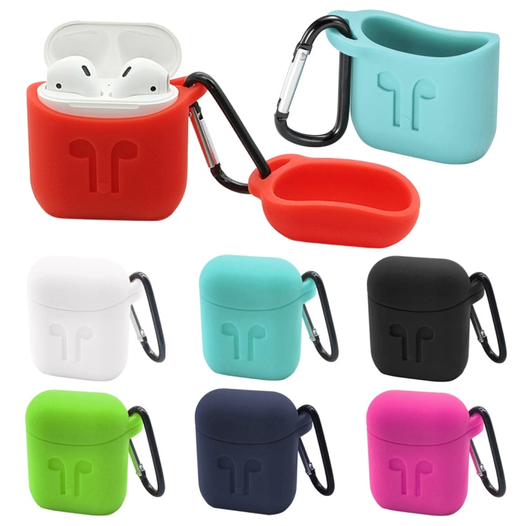Tragbare kabellose Bluetooth-Kopfhörer Silikon-Schutzhülle Anti-Verlust-sturzfest Aufbewahrungstasche mit Haken für Apple AirPods 1/2