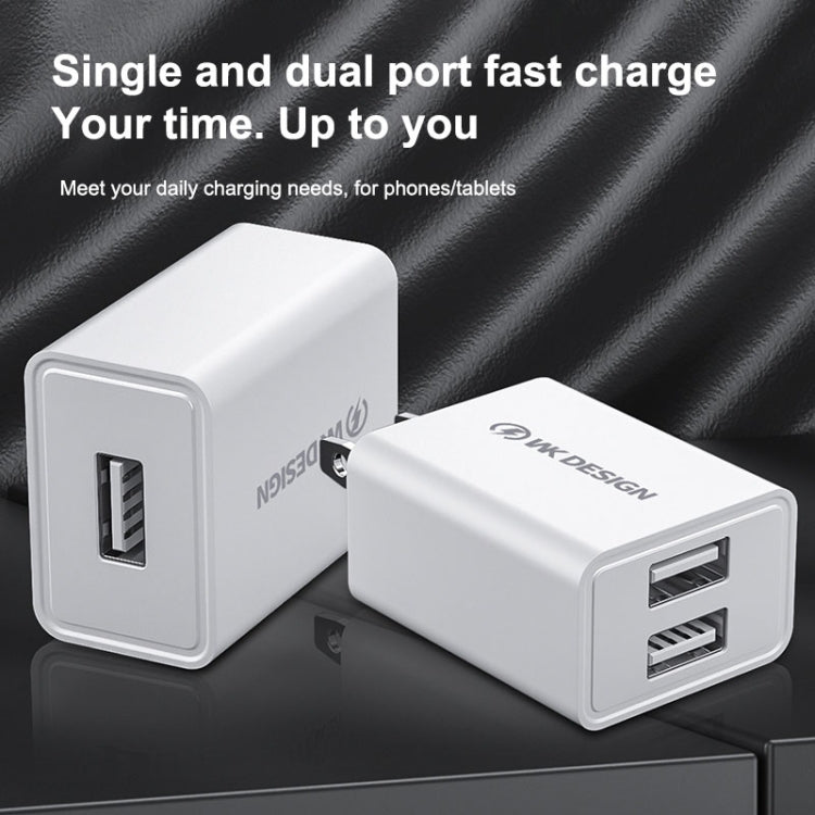WK WP-U119 10W Dual USB Ports Travel Charger Power Adapter, US Plug, WP-U119 US Plug