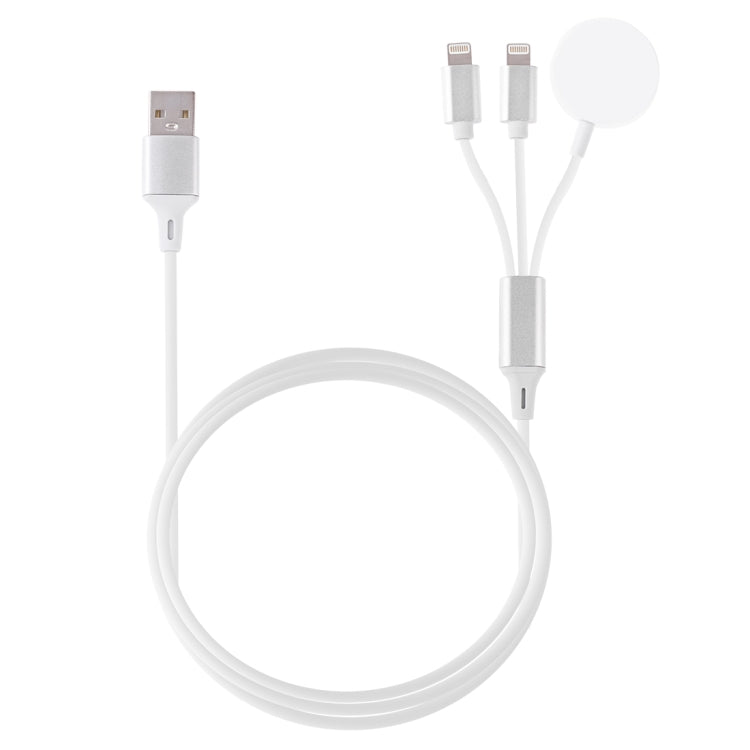 Multifunktionales 3-in-1-8-Pin-Magnetladekabel für iPhone / Apple Watch, Länge: 1m