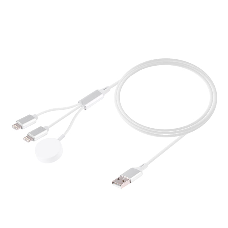 Multifunktionales 3-in-1-8-Pin-Magnetladekabel für iPhone / Apple Watch, Länge: 1m