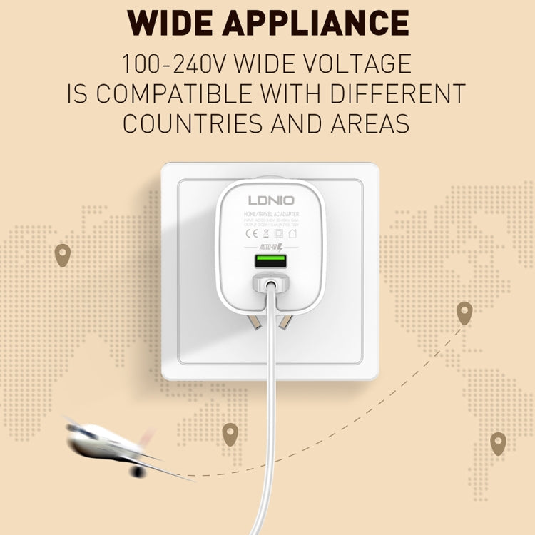 LDNIO A201 2.4A Dual USB Ladeadapter Reise-Direktlade-Handyadapter-Ladegerät mit Micro-USB-Datenkabel, Micro-USB