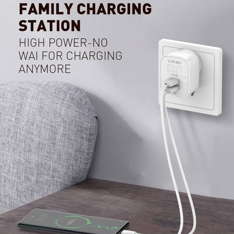 LDNIO A201 2.4A Dual USB Ladeadapter Reise-Direktlade-Handyadapter-Ladegerät mit Micro-USB-Datenkabel, Micro-USB