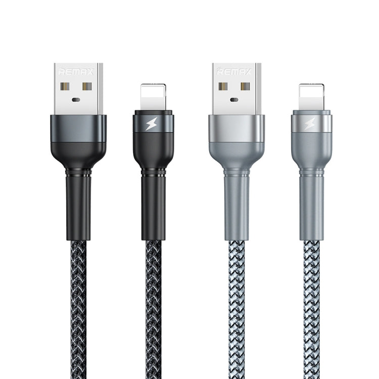 REMAX RC-124i 1m 2.4A USB auf 8-Pin Aluminiumlegierung Geflochtenes Schnelllade-Datenkabel für iPhone, iPad, 8 Pin