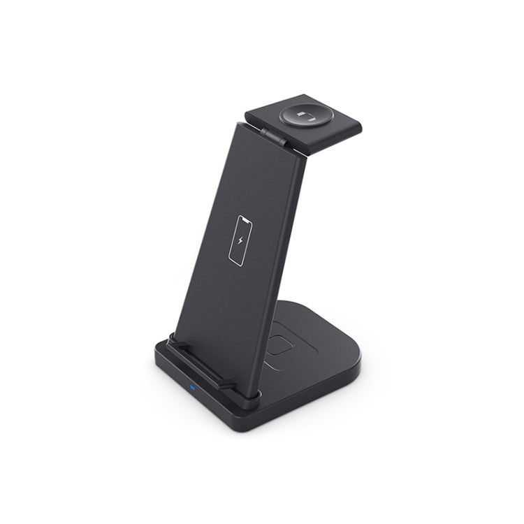 HQ-UD21 3-in-1 faltbare Multifunktions-Ladestation für Mobiltelefone, Uhren und kabelloses Laden von iPhones, Apple Watches & Airpods (Schwarz)