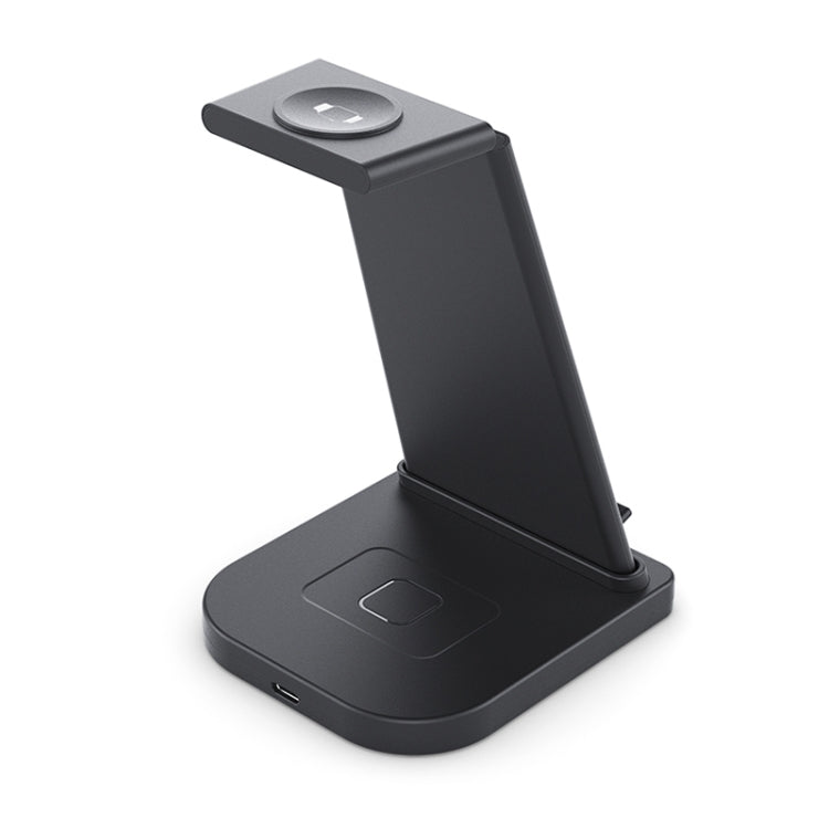 HQ-UD21 3-in-1 faltbare Multifunktions-Ladestation für Mobiltelefone, Uhren und kabelloses Laden von iPhones, Apple Watches & Airpods (Schwarz)