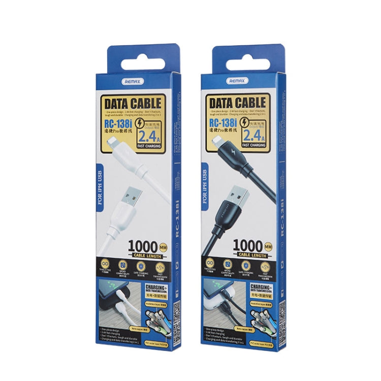 REMAX RC-138i 2.4A USB auf 8-Pin Suji Pro Schnelllade-Datenkabel, Kabellänge: 1m, 8-Pin