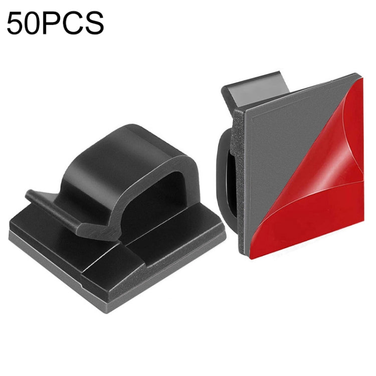 HG2392 50 Stück Desktop-Datenkabel-Organizer-Befestigungsclip, Gummi-Typ: Rot und Grau, 50 Stück / Rot und Grau