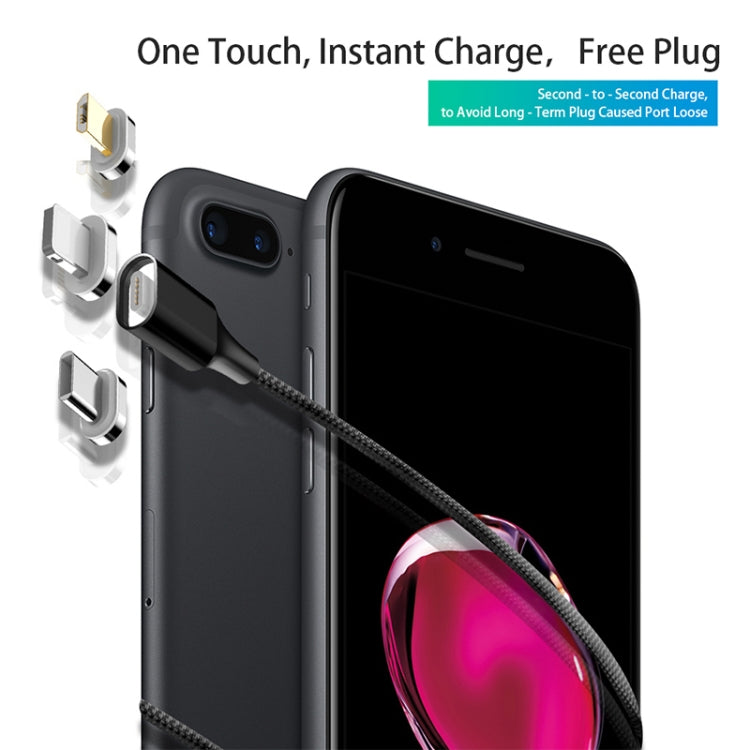M11 3-in-1 3A USB-auf-8-Pin + Micro-USB + USB-C / Typ-C Nylon geflochtenes magnetisches Datenkabel, Kabellänge: 1m, 8 Pin + Micro USB + USB-C / Typ-C