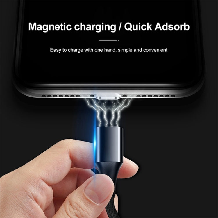 M11 3-in-1 3A USB-auf-8-Pin + Micro-USB + USB-C / Typ-C Nylon geflochtenes magnetisches Datenkabel, Kabellänge: 1m, 8 Pin + Micro USB + USB-C / Typ-C