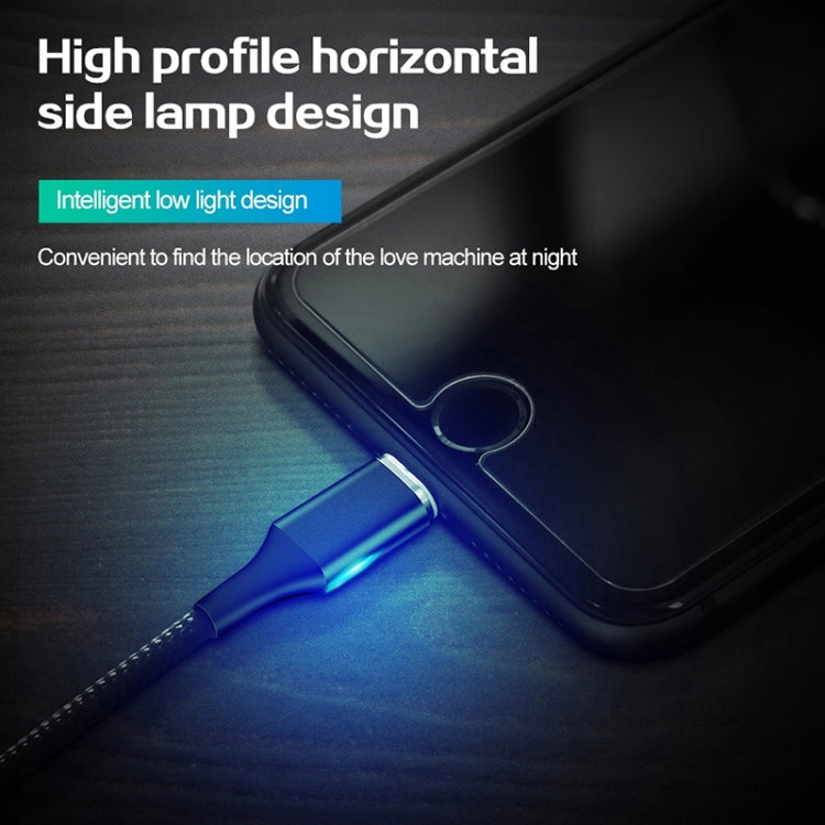 M11 3-in-1 3A USB-auf-8-Pin + Micro-USB + USB-C / Typ-C Nylon geflochtenes magnetisches Datenkabel, Kabellänge: 1m, 8 Pin + Micro USB + USB-C / Typ-C