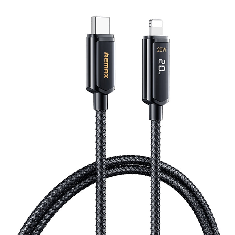 REMAX RC-128i 20W Typ-C / USB-C auf 8 Pin Intelligentes Digitaldisplay Zinklegierung Geflochtenes Lade-Datenkabel, Länge: 1,2m