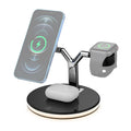 3-in-1 25W Multifunktions-Magnet-Wireless-Ladegerät für Mobiltelefone, Apple Watches und AirPods, mit farbigem LED-Licht