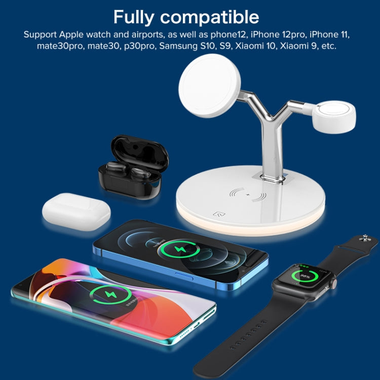 3-in-1 25W Multifunktions-Magnet-Wireless-Ladegerät für Mobiltelefone, Apple Watches und AirPods, mit farbigem LED-Licht