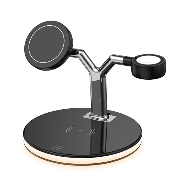 3-in-1 25W Multifunktions-Magnet-Wireless-Ladegerät für Mobiltelefone, Apple Watches und AirPods, mit farbigem LED-Licht