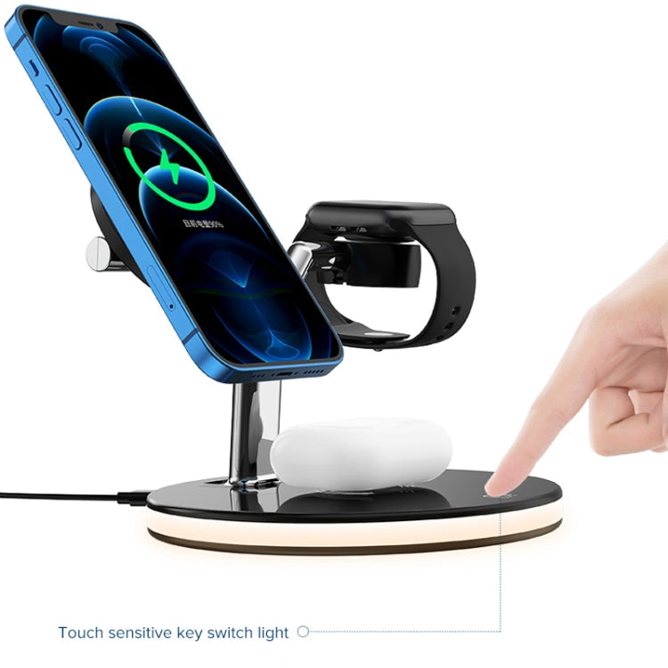 3-in-1 25W Multifunktions-Magnet-Wireless-Ladegerät für Mobiltelefone, Apple Watches und AirPods, mit farbigem LED-Licht