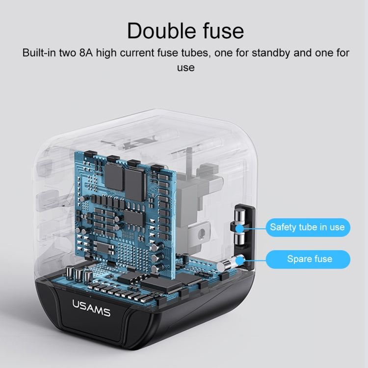 USAMS US-CC173 T55 12W Universal-Reiseladegerät mit Mehrfachstecker, US-CC173 T55