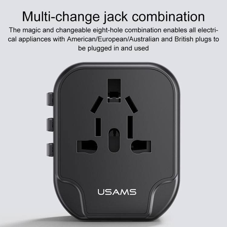 USAMS US-CC173 T55 12W Universal-Reiseladegerät mit Mehrfachstecker, US-CC173 T55