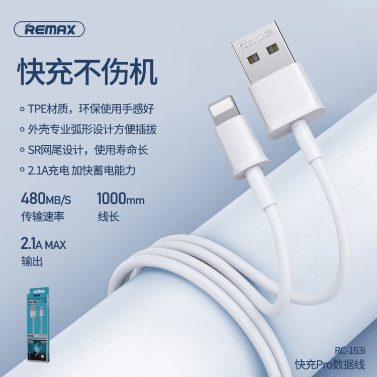 Remax RC-163i 2.1A 8-Pin Pro-Datenkabel zum schnellen Aufladen, Länge: 1m, 8 Pin