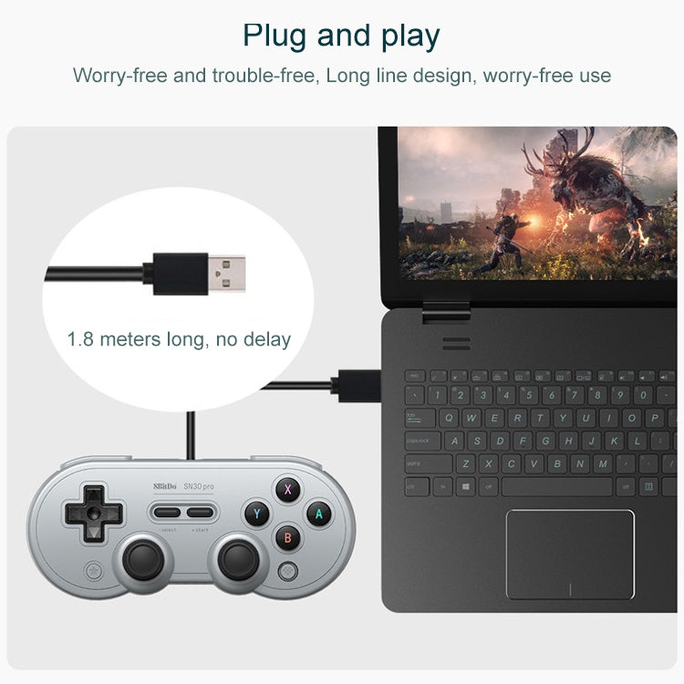 8BitDo SN30 Pro USB Wired Gamepad for Switch, Steam & PC