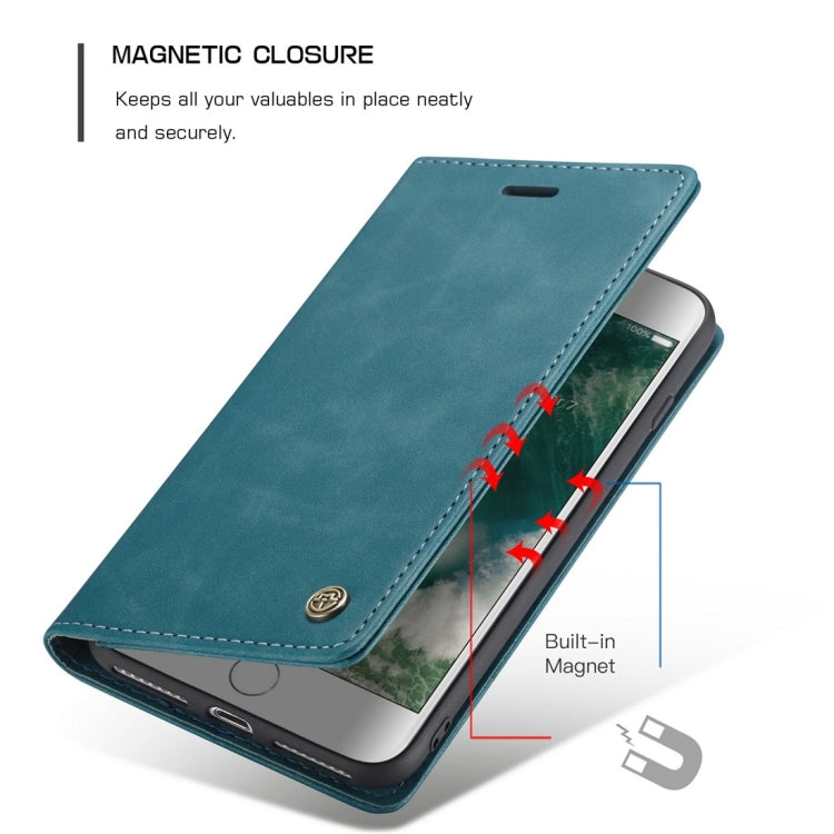 CaseMe-013 Multifunktionale Retro-Lederhülle mit matter Oberfläche, horizontal aufklappbar für iPhone 7 Plus / 8 Plus, mit Kartenfach & Ständer & Geldbörse, für iPhone 7 Plus / 8 Plus