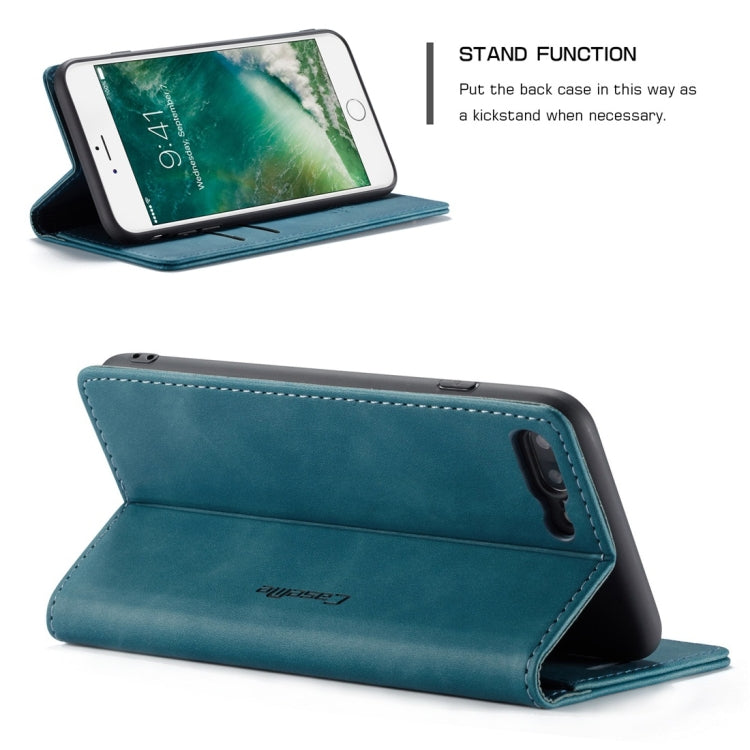 CaseMe-013 Multifunktionale Retro-Lederhülle mit matter Oberfläche, horizontal aufklappbar für iPhone 7 Plus / 8 Plus, mit Kartenfach & Ständer & Geldbörse, für iPhone 7 Plus / 8 Plus