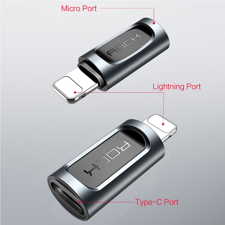 ROCK 2.1A Tragbarer USB-C/Typ-C auf 8-Pin Audio-Konverter Kopfhöreradapter